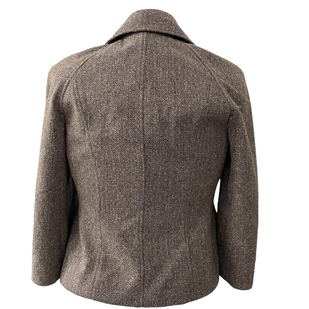 Nine West 2 piece Pant Suit - Textured Brown beige Herringbone fully lined Sz: 4 - Picture 6 of 13